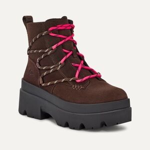 UGG Brisbane Lace Up Pink and Brown | 7 NEW